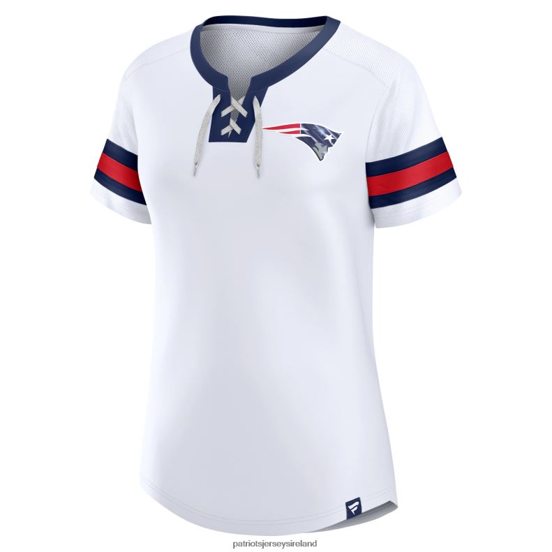 Patriots Jersey Women Fanatics Branded White Sunday Best Lace-Up T-Shirt 8226D2723 Clothing