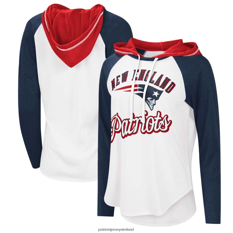 Patriots Jersey Women G-III 4Her by Carl Banks White MVP Raglan Hoodie Long Sleeve T-Shirt 8226D2645 Clothing