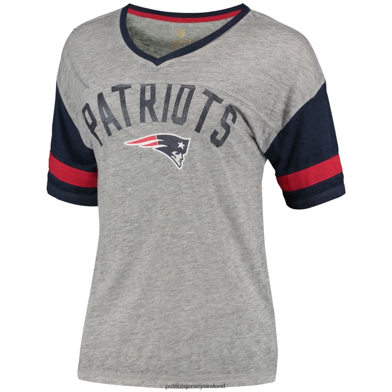 Patriots Jersey Women Junior's Heathered Gray Let's Huddle Burnout T-Shirt 8226D2714 Clothing