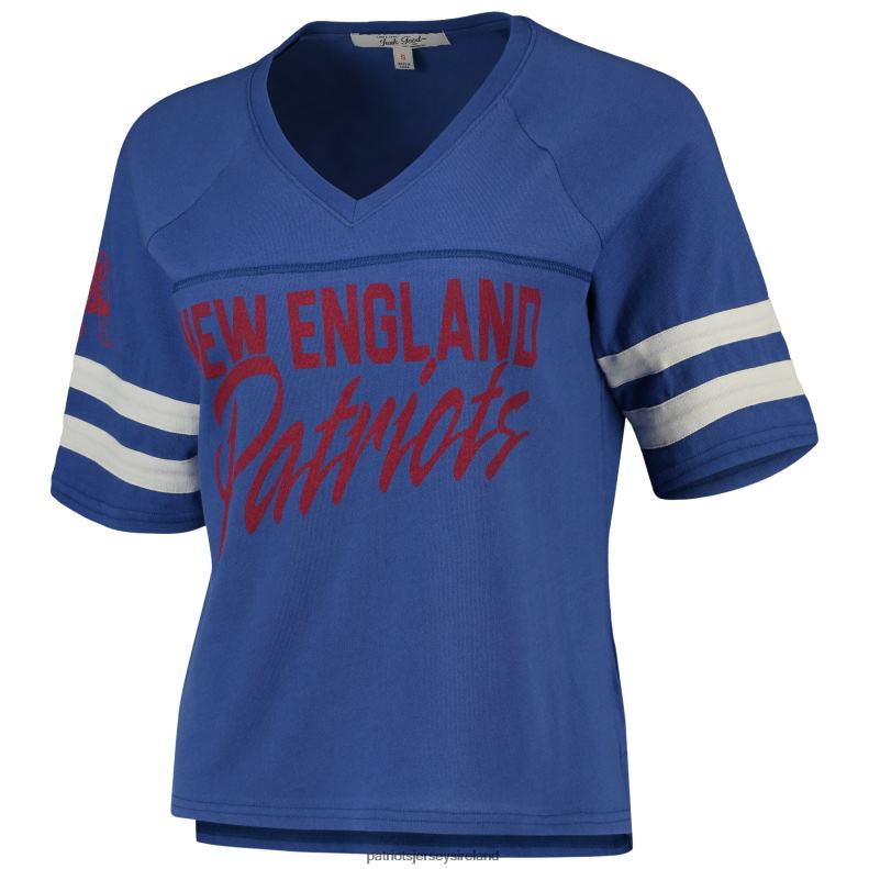 Patriots Jersey Women Junk Food Royal Football Half-Sleeve V-Neck T-Shirt 8226D2765 Clothing
