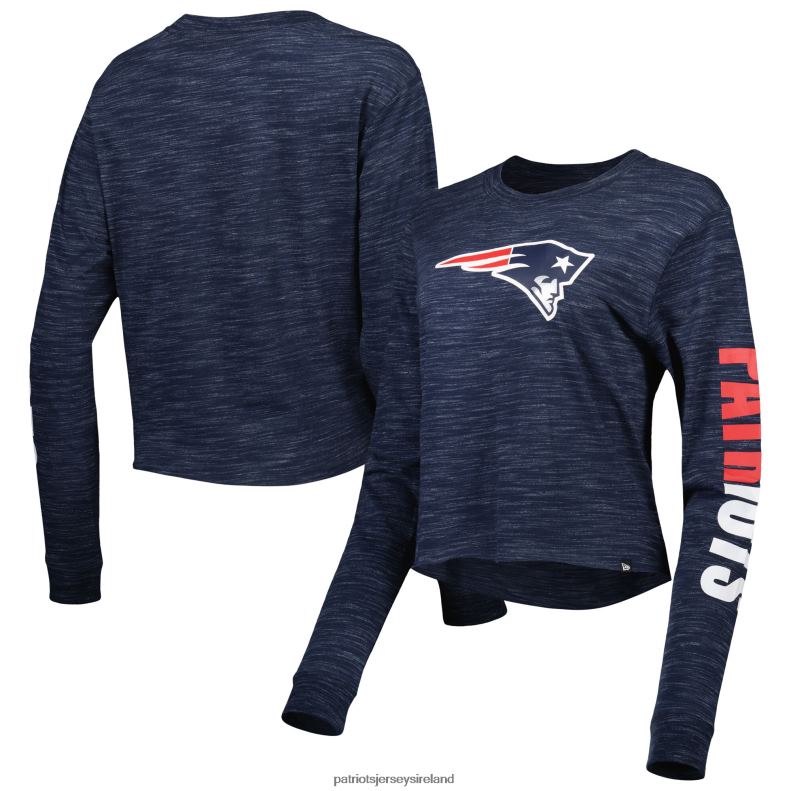 Patriots Jersey Women New Era Navy Crop Long Sleeve T-Shirt 8226D2731 Clothing