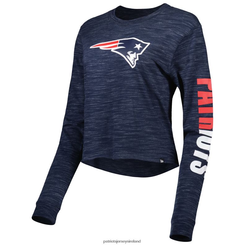 Patriots Jersey Women New Era Navy Crop Long Sleeve T-Shirt 8226D2731 Clothing