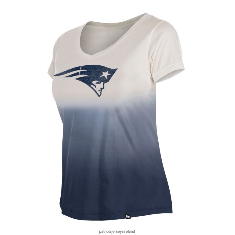 Patriots Jersey Women New Era Navy Dip Dye V-Neck T-Shirt 8226D2636 Clothing