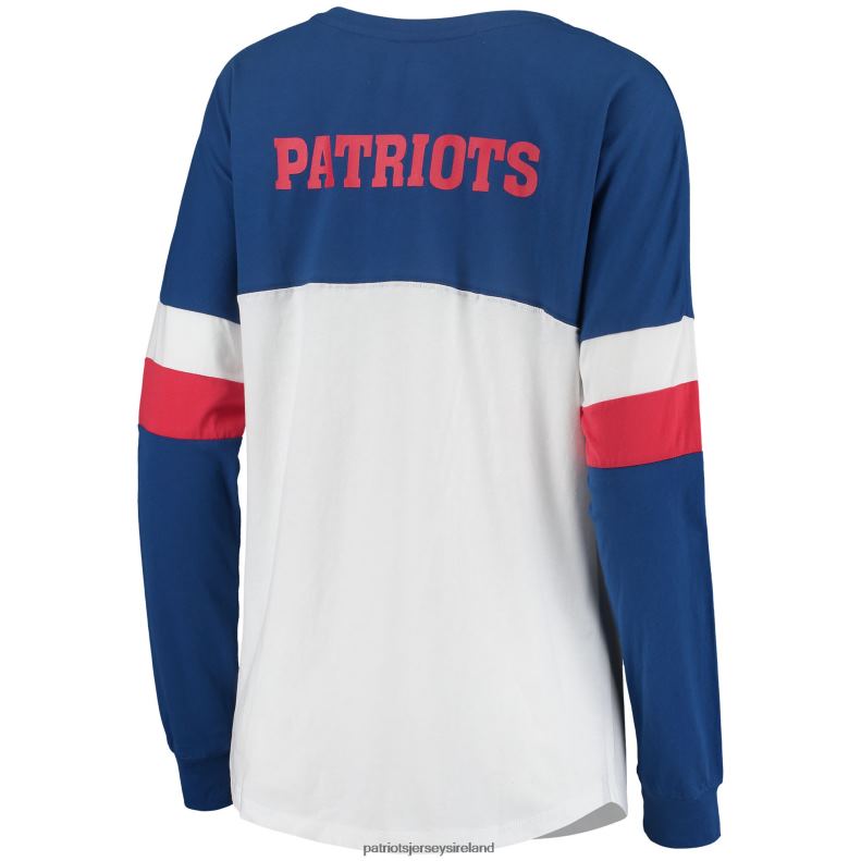 Patriots Jersey Women New Era Royal/White Athletic Historic Varsity Lace-Up T-Shirt 8226D2749 Clothing