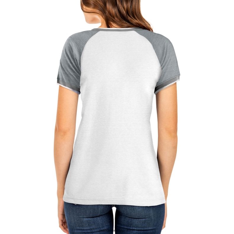 Patriots Jersey Women New Era White/Gray Training Camp Raglan V-Neck T-Shirt 8226D2766 Clothing