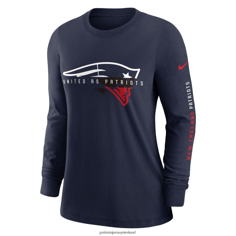 Patriots Jersey Women Nike Navy Prime Split Long Sleeve T-Shirt 8226D2730 Clothing