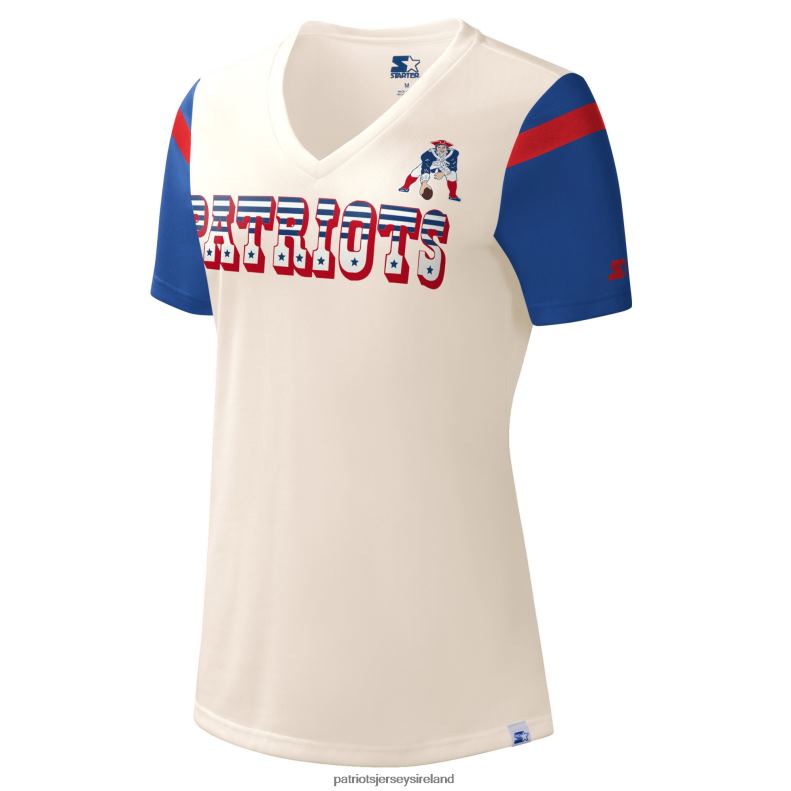 Patriots Jersey Women Starter Cream Kick Start V-Neck T-Shirt 8226D2700 Clothing