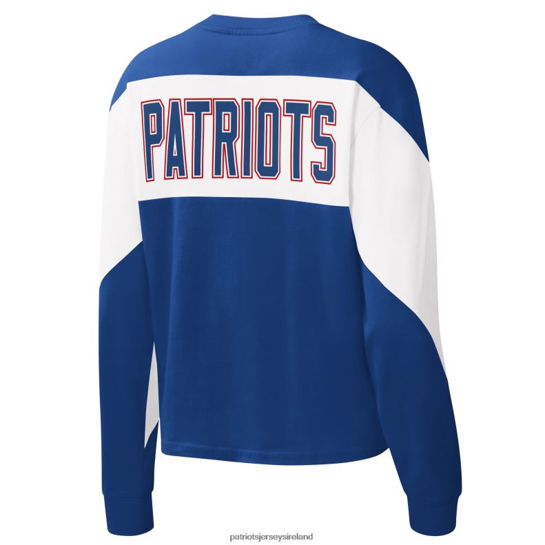 Patriots Jersey Women Starter Royal Insight Crop Tri-Blend Long Sleeve T-Shirt 8226D2678 Clothing