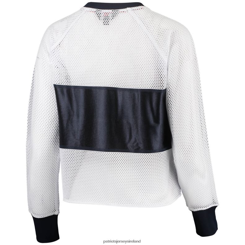 Patriots Jersey Women Tommy Hilfiger White/Red Mesh Raglan Long Sleeve T-Shirt 8226D2759 Clothing