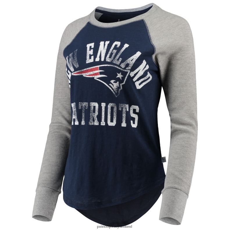 Patriots Jersey Women Touch Navy Waffle Raglan Lightweight Long Sleeve T-Shirt 8226D2717 Clothing