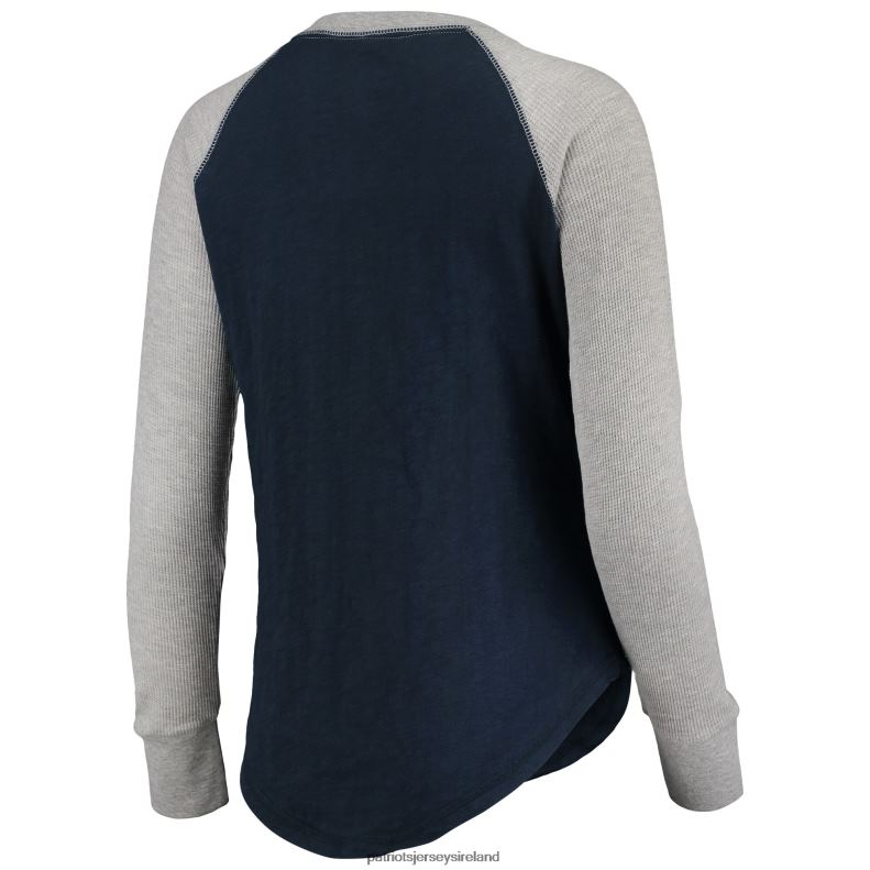 Patriots Jersey Women Touch Navy Waffle Raglan Lightweight Long Sleeve T-Shirt 8226D2717 Clothing