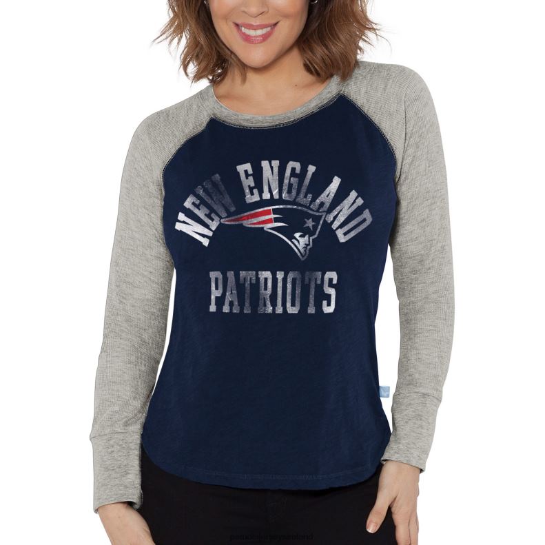 Patriots Jersey Women Touch Navy Waffle Raglan Lightweight Long Sleeve T-Shirt 8226D2717 Clothing