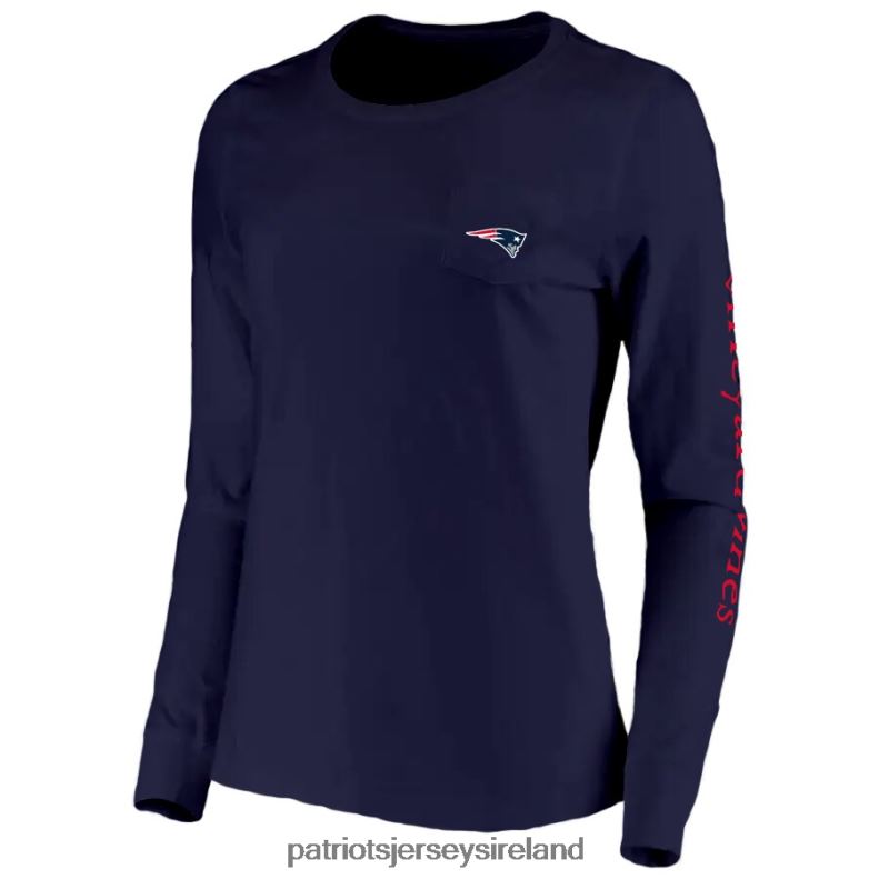 Patriots Jersey Women Vineyard Vines Navy Helmet Long Sleeve T-Shirt 8226D2677 Clothing