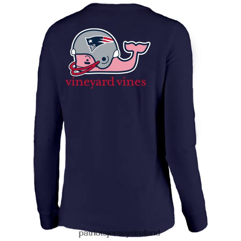 Patriots Jersey Women Vineyard Vines Navy Helmet Long Sleeve T-Shirt 8226D2677 Clothing
