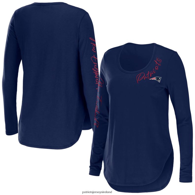 Patriots Jersey Women WEAR by Erin Andrews Navy Team Scoop Neck T-Shirt 8226D2686 Clothing