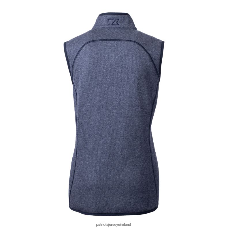 Patriots Jersey Women Cutter & Buck Navy Helmet Logo Mainsail Sweater-Knit Full-Zip Vest 8226D862 Clothing