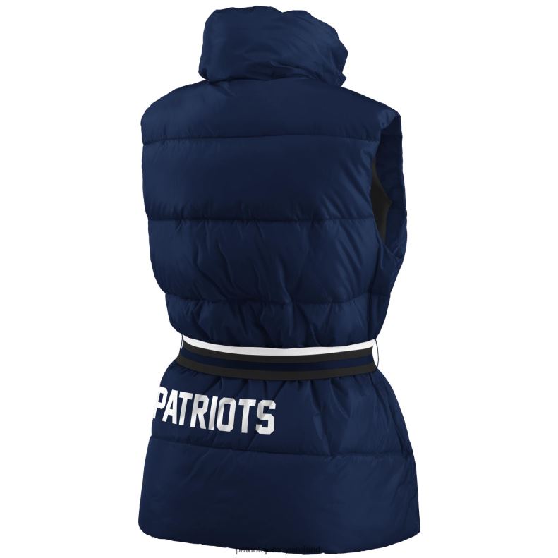 Patriots Jersey Women WEAR by Erin Andrews Navy Full-Zip Puffer Vest with Belt 8226D880 Clothing