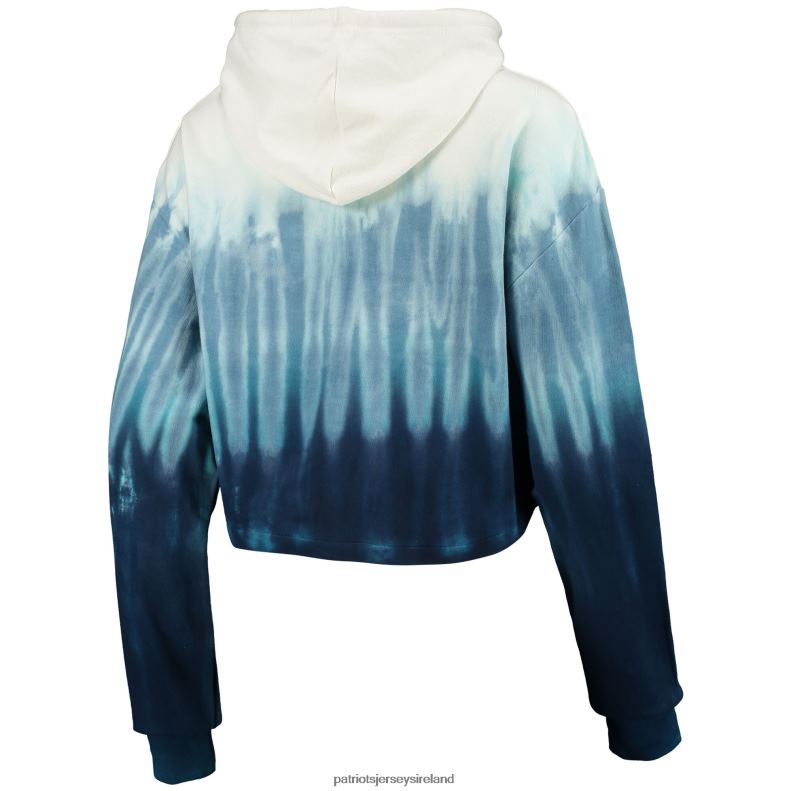 Patriots Jersey Women FOCO Navy/White Dip-Dye Crop Pullover Hoodie & Shorts Set 8226D2358 Clothing