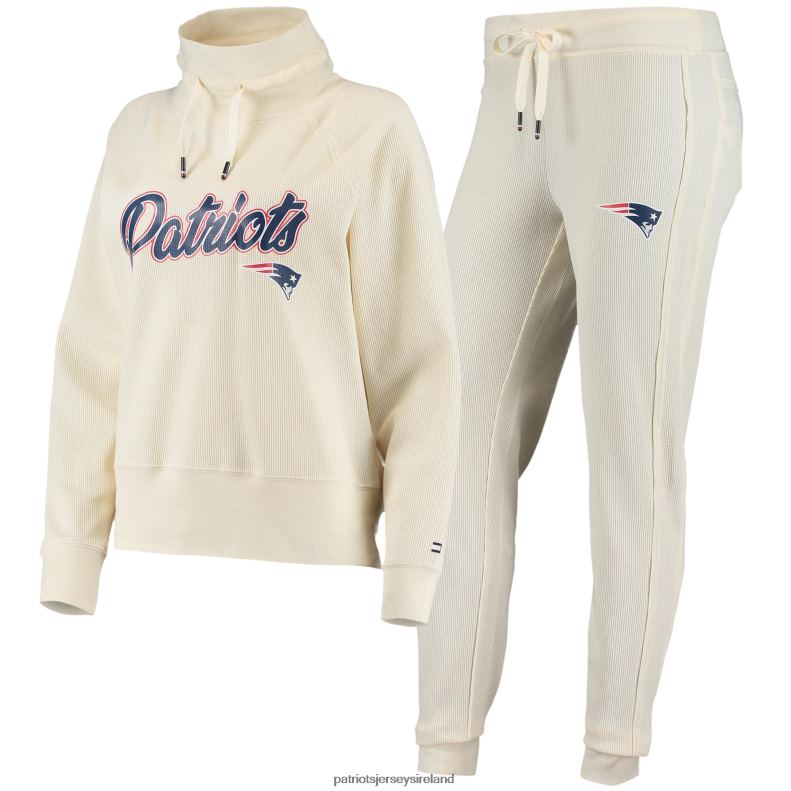 Patriots Jersey Women Tommy Hilfiger Cream Zoey Raglan Pullover Sweatshirt & Pants Tri-Blend Lounge Set 8226D887 Clothing