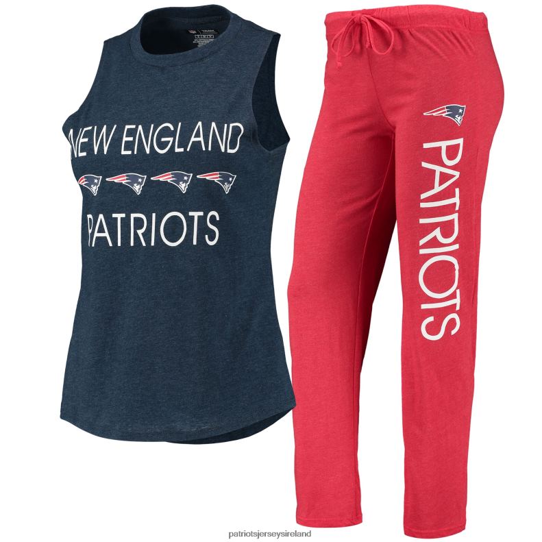 Patriots Jersey Women Concepts Sport Red/Navy Muscle Tank Top & Pants Sleep Set 8226D2854 Clothing