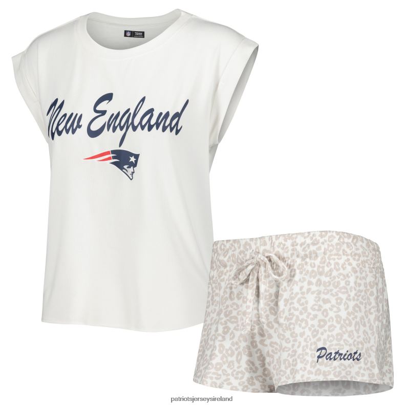 Patriots Jersey Women Concepts Sport White/Cream Montana Knit T-Shirt & Shorts Sleep Set 8226D2859 Clothing
