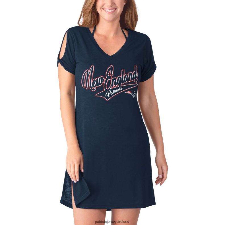 Patriots Jersey Women G-III 4Her by Carl Banks Navy Breakaway Swimsuit Cover-Up 8226D2905 Clothing