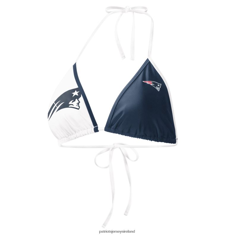 Patriots Jersey Women G-III 4Her by Carl Banks Navy/White Play Action Bikini Top 8226D2901 Clothing